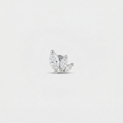 Lotus Silver Flat Back Earring