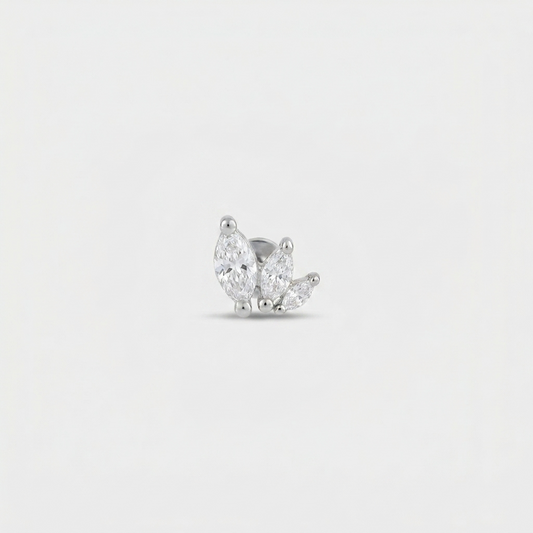 Lotus Silver Flat Back Earring