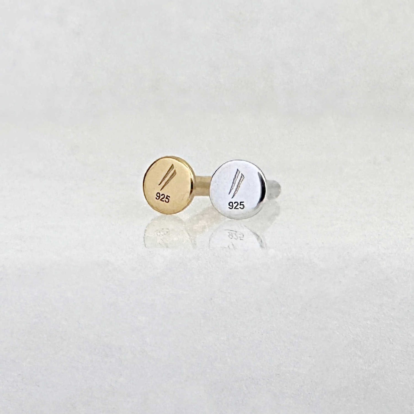 Silver flat back earring posts, 18 gauge internally threaded labret, Two of Most