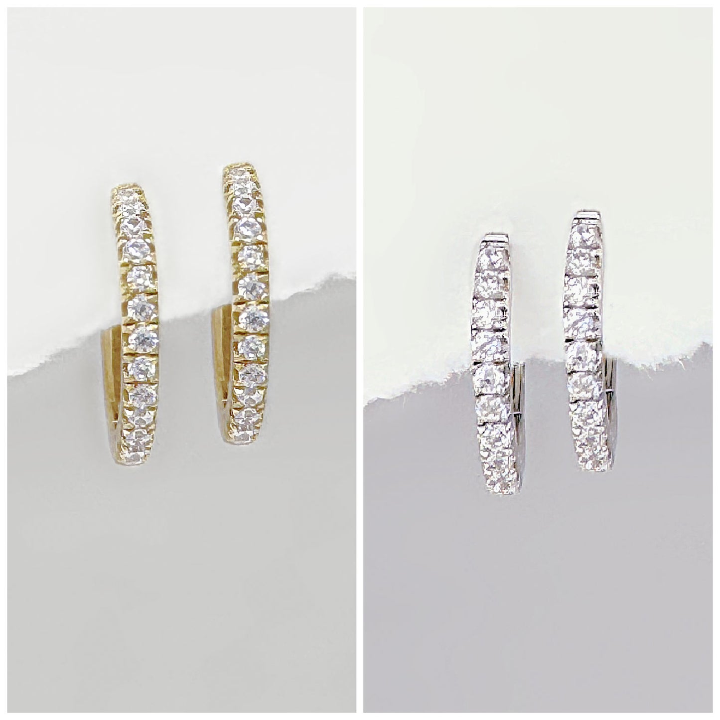 Gold & Silver Huggie Earring Set