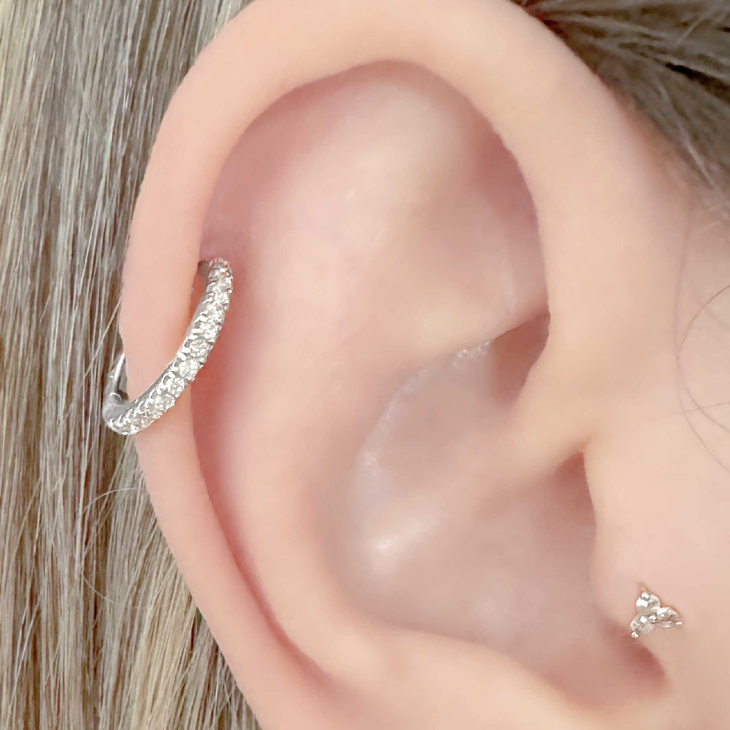 Silver Eternity Hoop Earrings