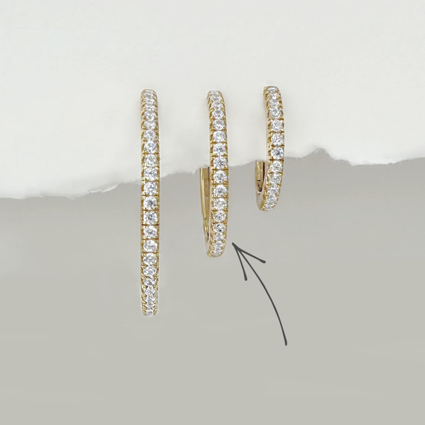 Medium Gold Eternity Hoop Earrings