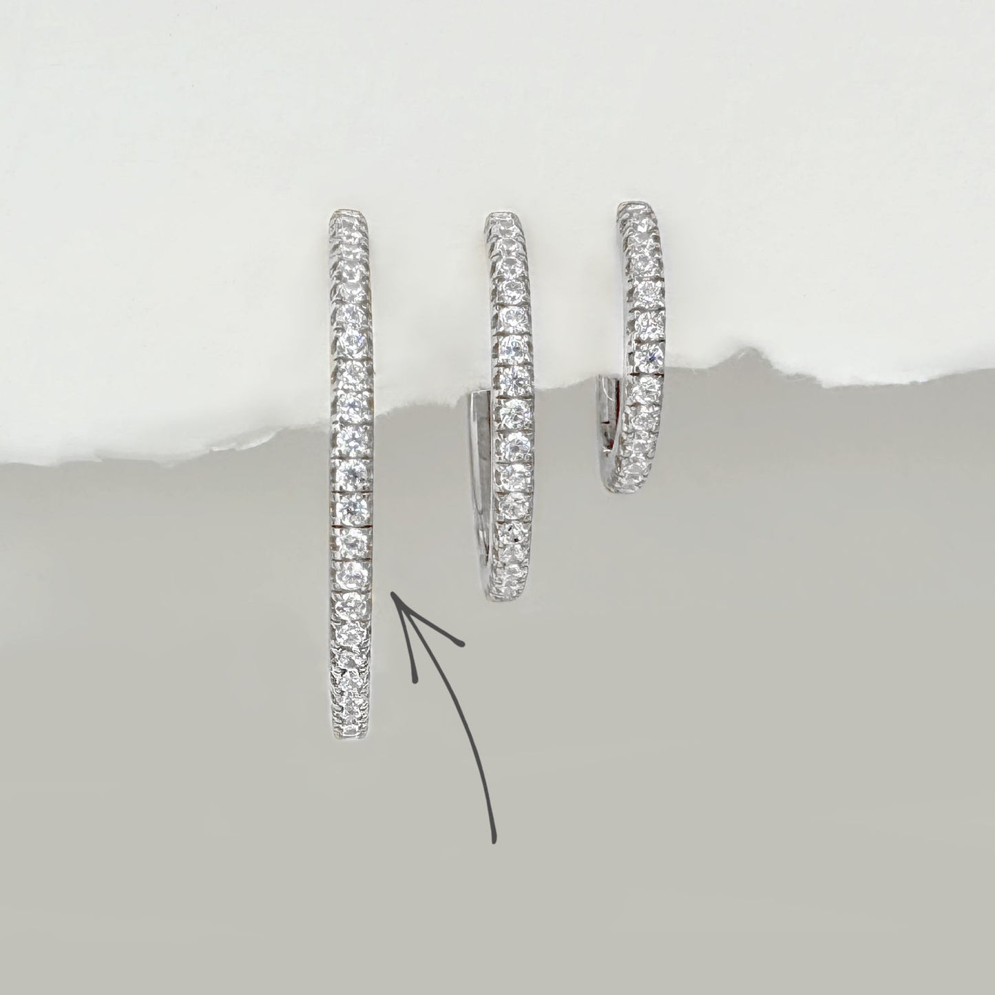 Large Silver Eternity Hoop Earrings