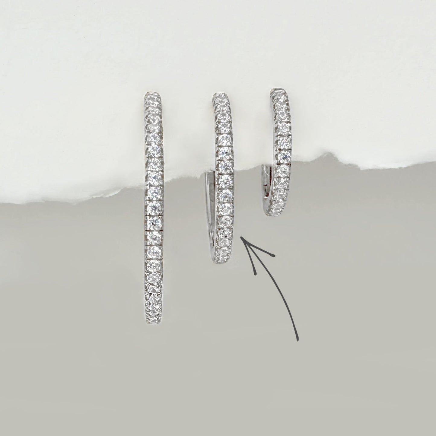 Medium Silver Eternity Hoop Earrings