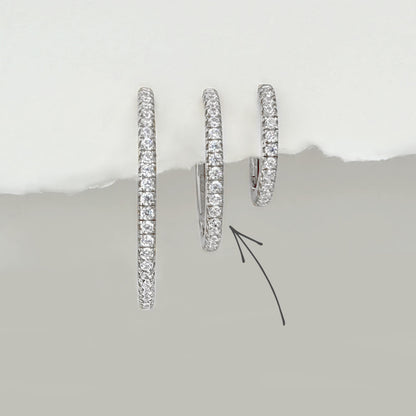 Medium Silver Eternity Hoop Earrings