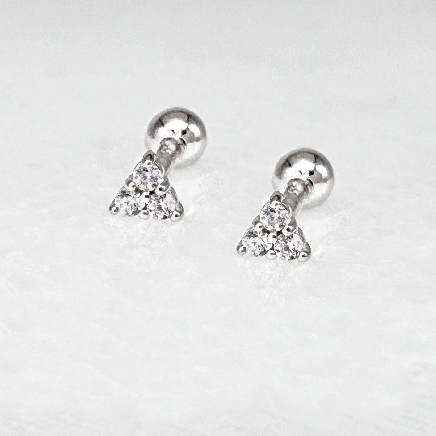 Trinity Screw Back Silver Cartilage Earring