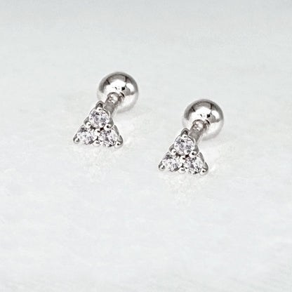 Trinity Screw Back Silver Cartilage Earring