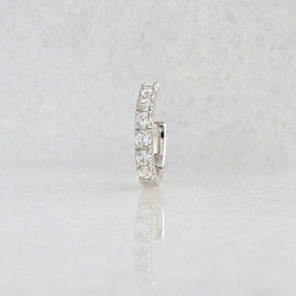 Pavé Gemstone White Gold Ear Cuff | Non Pierced Cartilage, Conch Earring from Two of Most Fine Jewelry