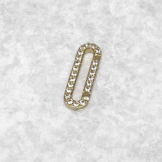 White Sapphire Charm Holder | Gold Necklace Connector Clip from Two of Most