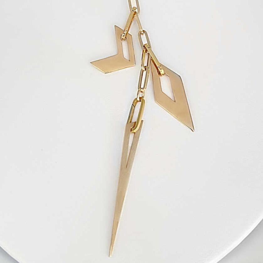 Gold Kite | 14k Gold Pendant Necklace | Large Gold Pendant | Geometric Pendant Necklace from Two of Most