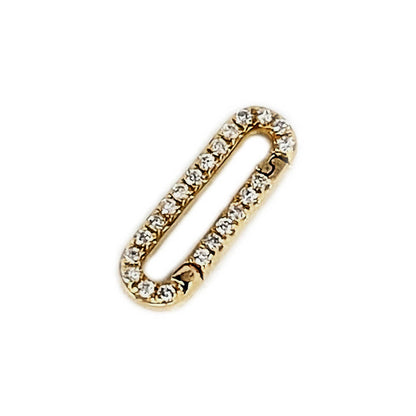 14k Gold Charm Holder with Diamond for Bracelet, Necklace, Pendant | Multiple Charm Clip Connector | Charm Enhancer