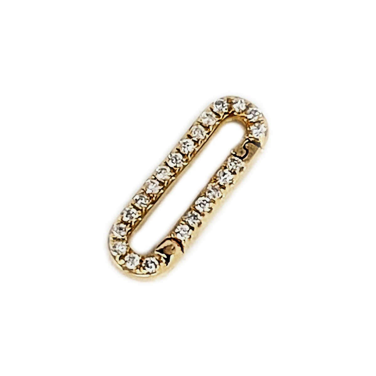 White Sapphire Charm Holder  Gold Necklace Connector Clip – Two of Most