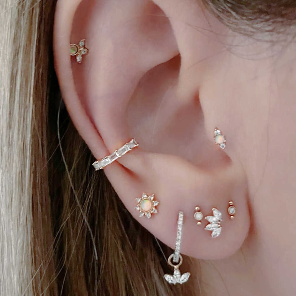Opal Starburst Stud Piercing Earring