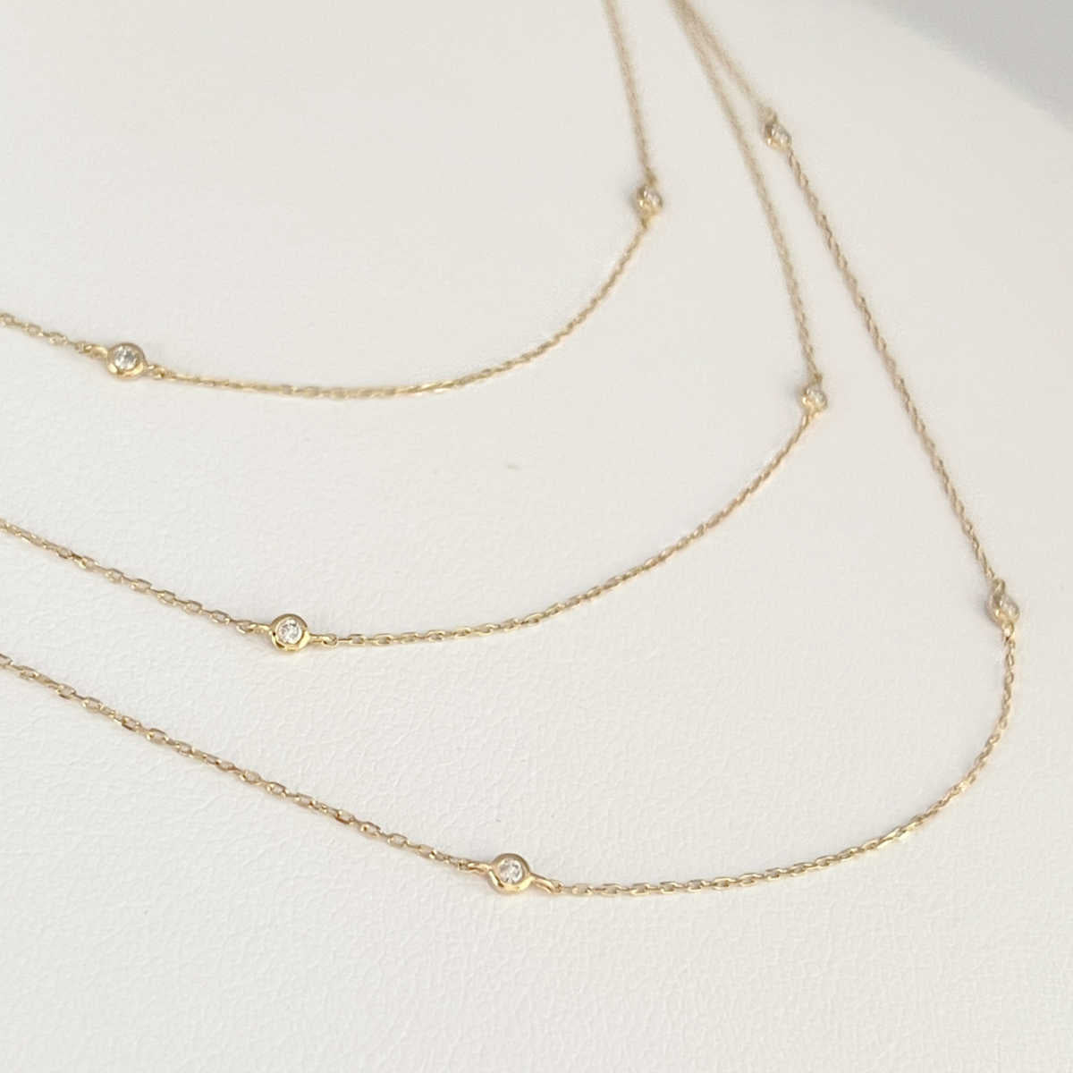 18K YELLOW GOLD DIAMONDS BY THE INCH 5 STATION 'Y' NECKLACE - Roberto Coin  - North America