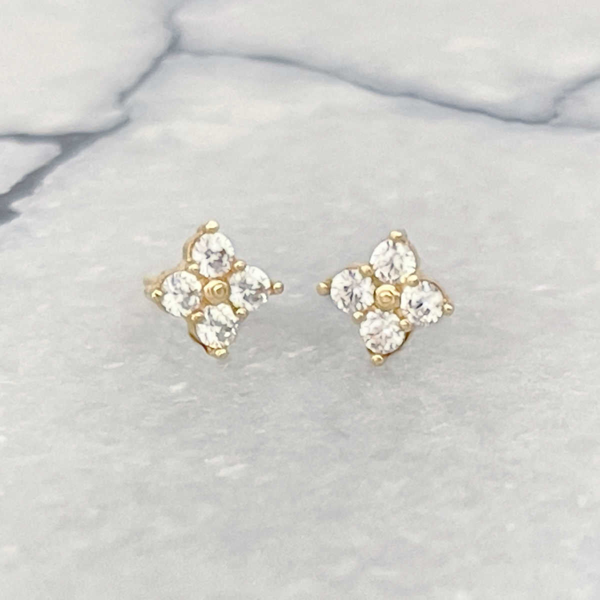 Gemstone Clover Earrings | 14K Gold Studs from Two of Most