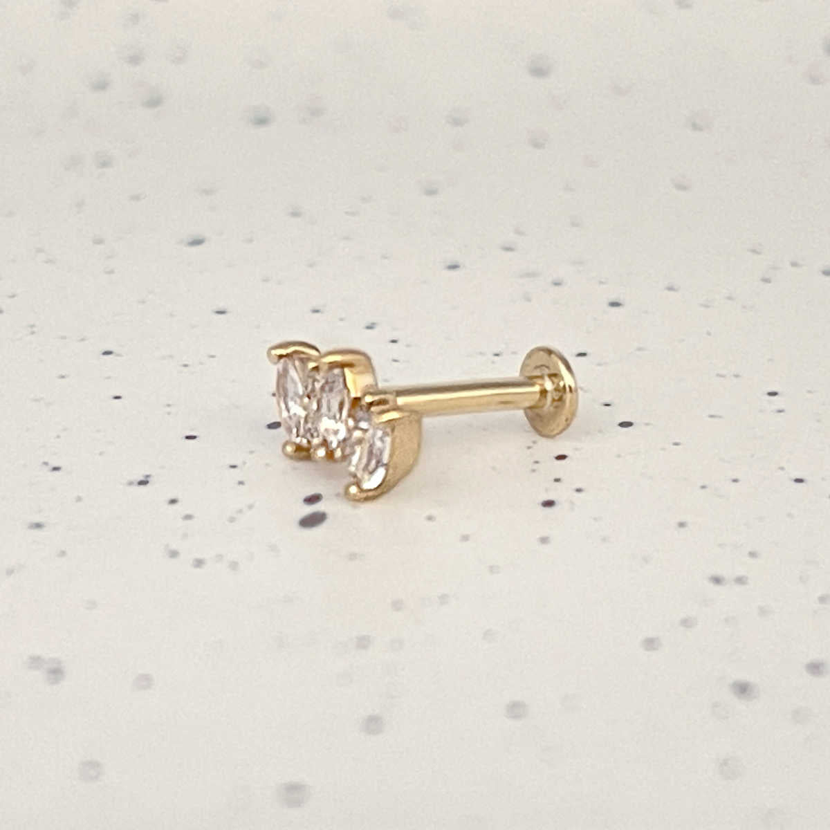 Cartilage Climber Earring | 14k Gold Helix Flat Back Piercing Studs from Two of Most