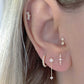 Opal Chain Drop Stud Earrings