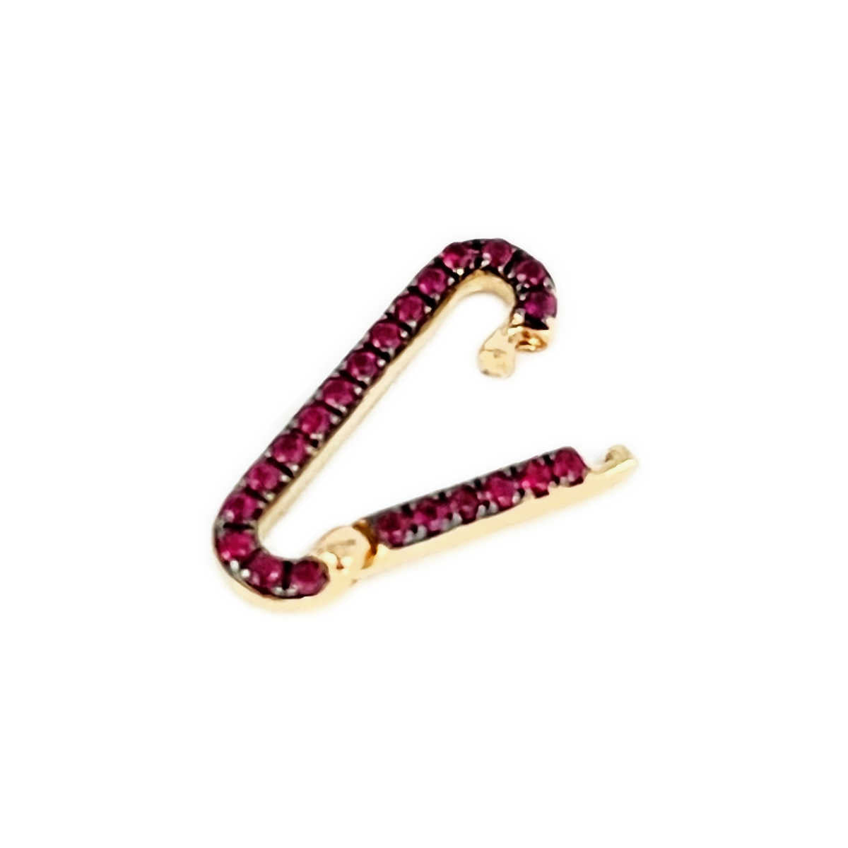 14k Gold Charm Holder with Ruby for Bracelet, Necklace, Pendant | Multiple Charm Clip Connector