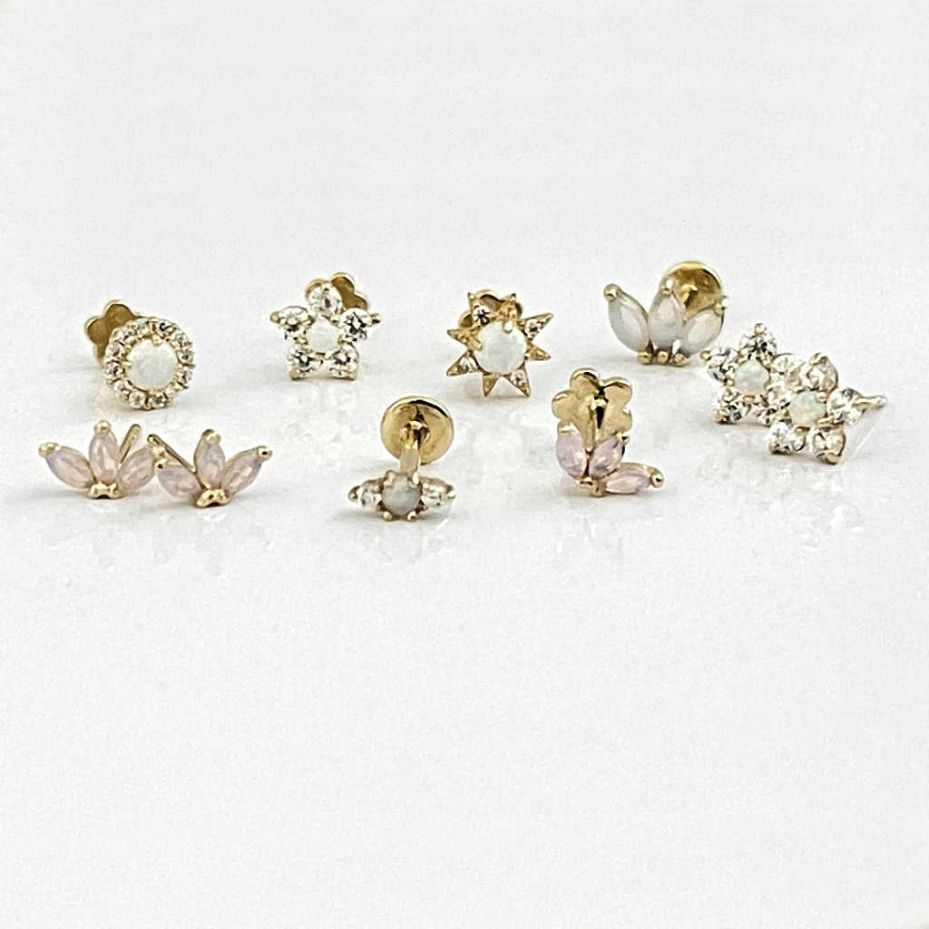 14k Gold Diamond & Opal Stud Earring Collection | Two of Most
