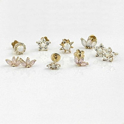 14k Gold Diamond & Opal Stud Earring Collection | Two of Most