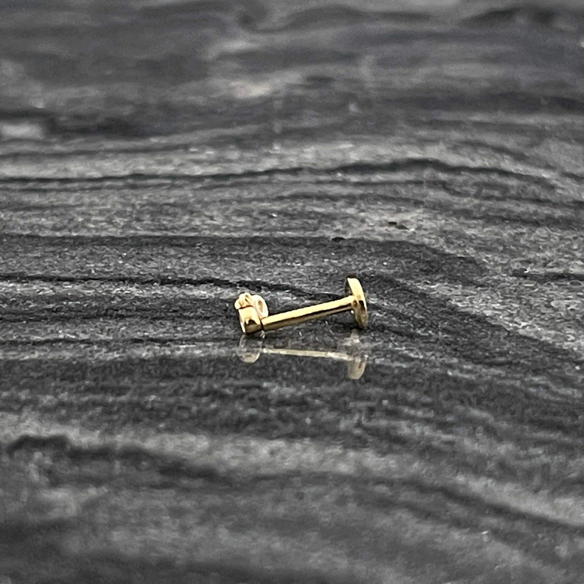 14k Gold Diamond Flat Back Piercing Stud Earrings | Two of Most