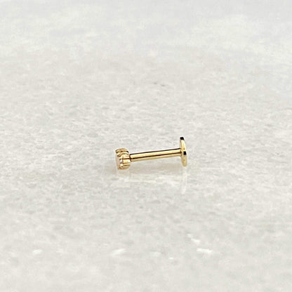 14k Gold Diamond & Opal Flat Back Piercing Stud Earrings | Two of Most