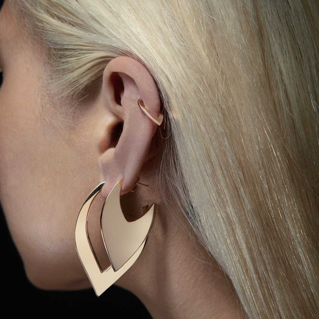 Lucia Mara Italy 18K Gold Plated Sterling Silver Hoop Earrings Set Dyadema  925 | eBay