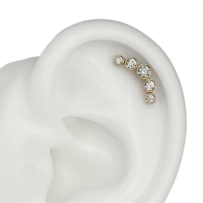 Diamond Climber Helix Piercing Creeper Stud Earring Curved 