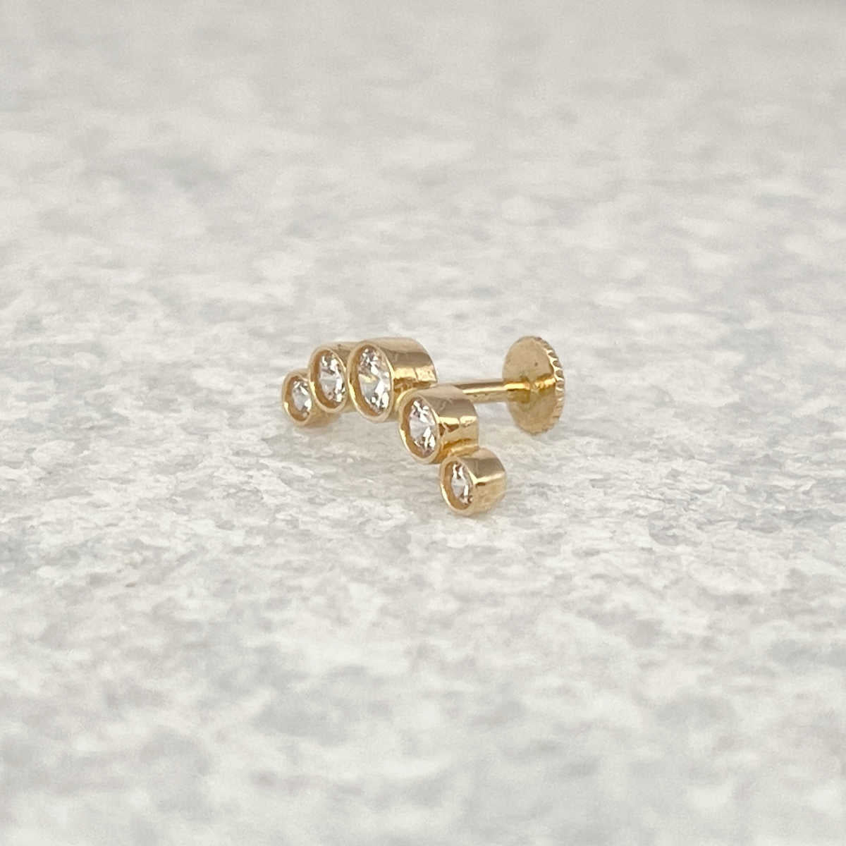Curved Cartilage Climber Earring | 14k Helix Studs | Gold Flat Back Piercing Earrings from Two of Most