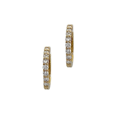 pave diamond hoop earrings | huggie | 14k yellow gold | Two of Most