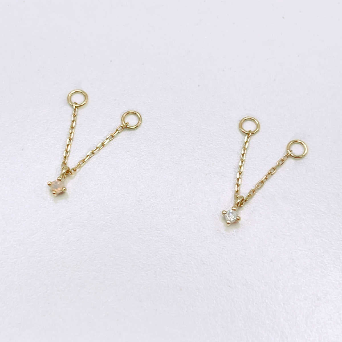 Helix to Lobe Connector Chain, Gold & Gemstone Earring Charm – Two of Most