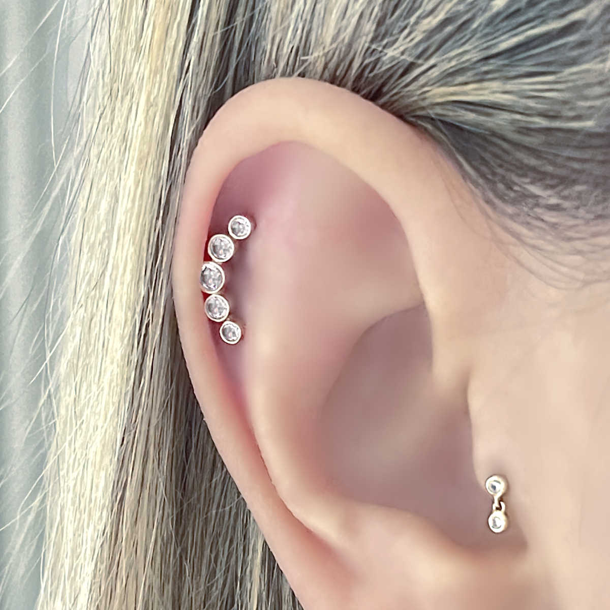 Flat back sales helix earrings