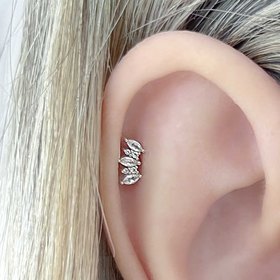 Cartilage Climber Earring | 14k Gold Helix Flat Back Piercing Studs from Two of Most