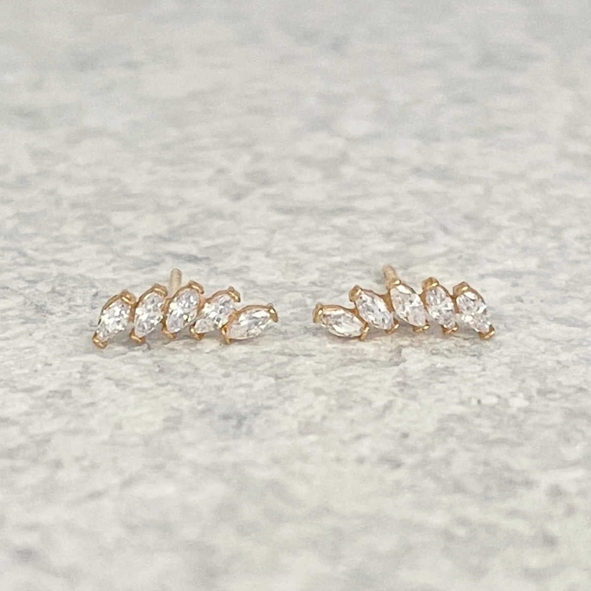 Marquise Gemstone Climber Earrings | 14k Gold Ear Crawlers | Two of Most