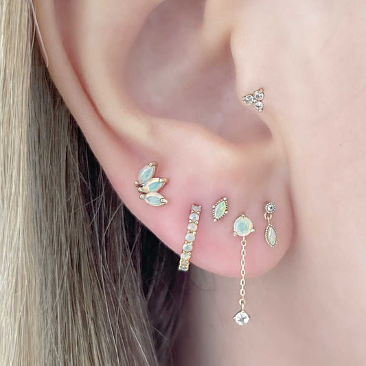 Opal Huggie Earrings | Gold Cartilage Piercing & Helix Hoops from Two of Most