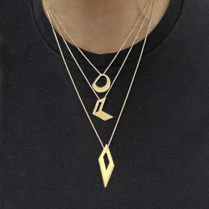 Chevron Necklace | 14k Gold Pendant Necklace | Large Gold Pendant | Geometric Pendant Necklace from Two of Most