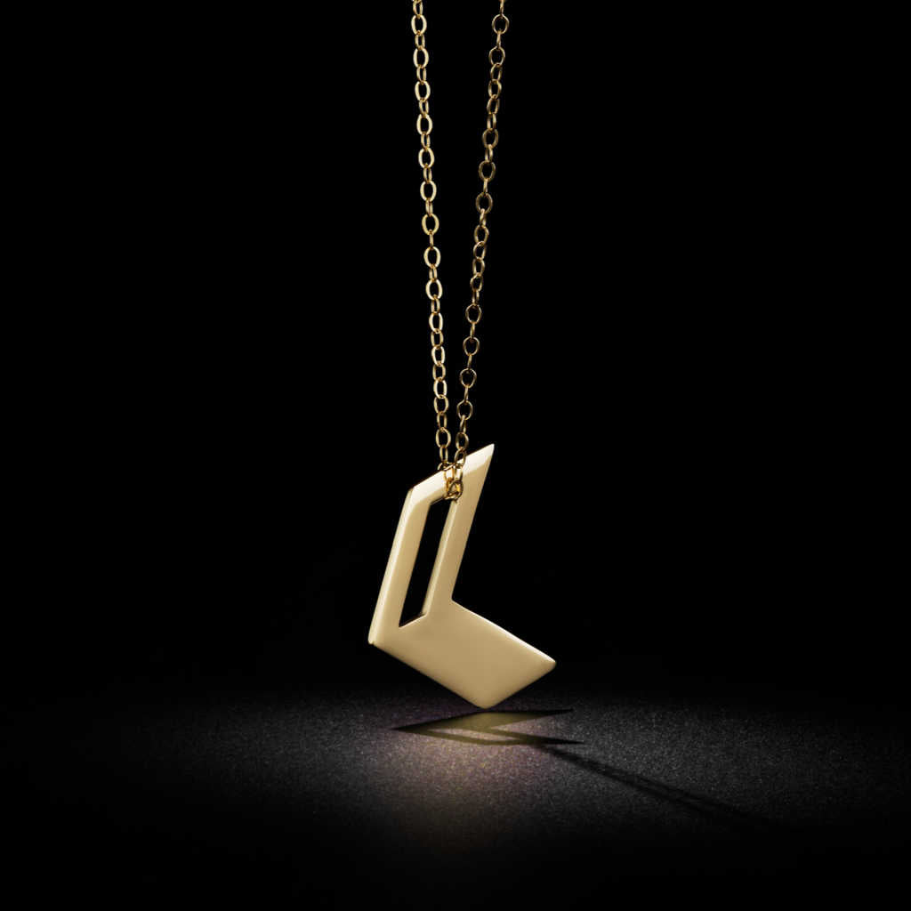 Chevron Necklace | 14k Gold Pendant Necklace | Large Gold Pendant | Geometric Pendant Necklace from Two of Most