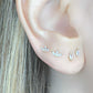 Lotus & marquis stud earrings on model | push back | 14k yellow gold | Two of Most