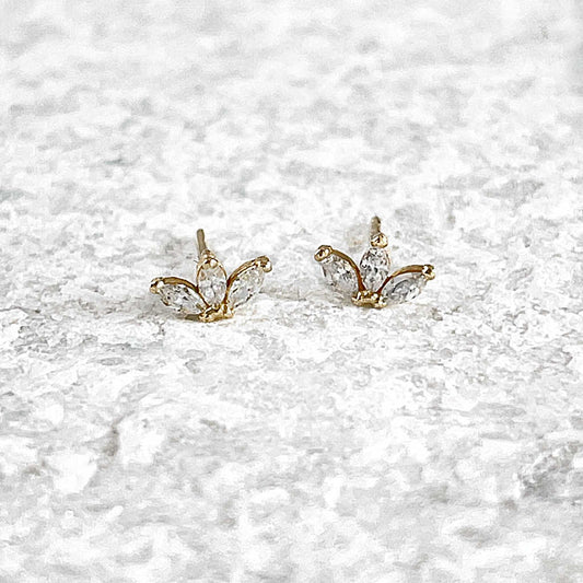 Lotus stud earrings | push back | 14k yellow gold | Two of Most