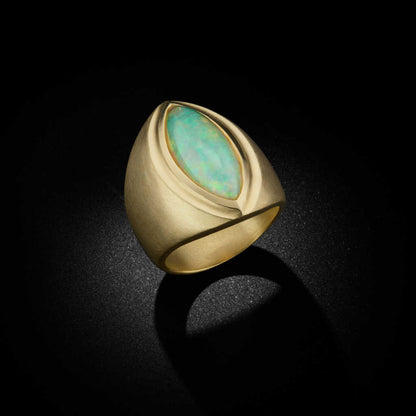 Marquise Opal Dome Statement Ring | 14k yellow gold | Two of Most