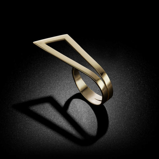 Open Crossover Stacking Statement Ring Band | 14k yellow gold | Two of Most