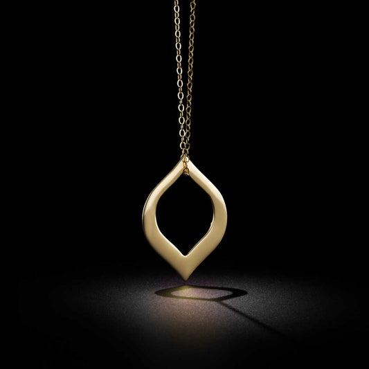 Open Loop Unique Charm Necklace | 14k Gold Pendant Necklace | Large Gold Pendant | Geometric Pendant Necklace | Two of Most