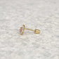 Pink Gemstone Flower Screw Back Stud Earrings