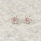 Pink Gemstone Flower Screw Back Stud Earrings | 14k Gold | Dainty Floral Earrings from Two of Most