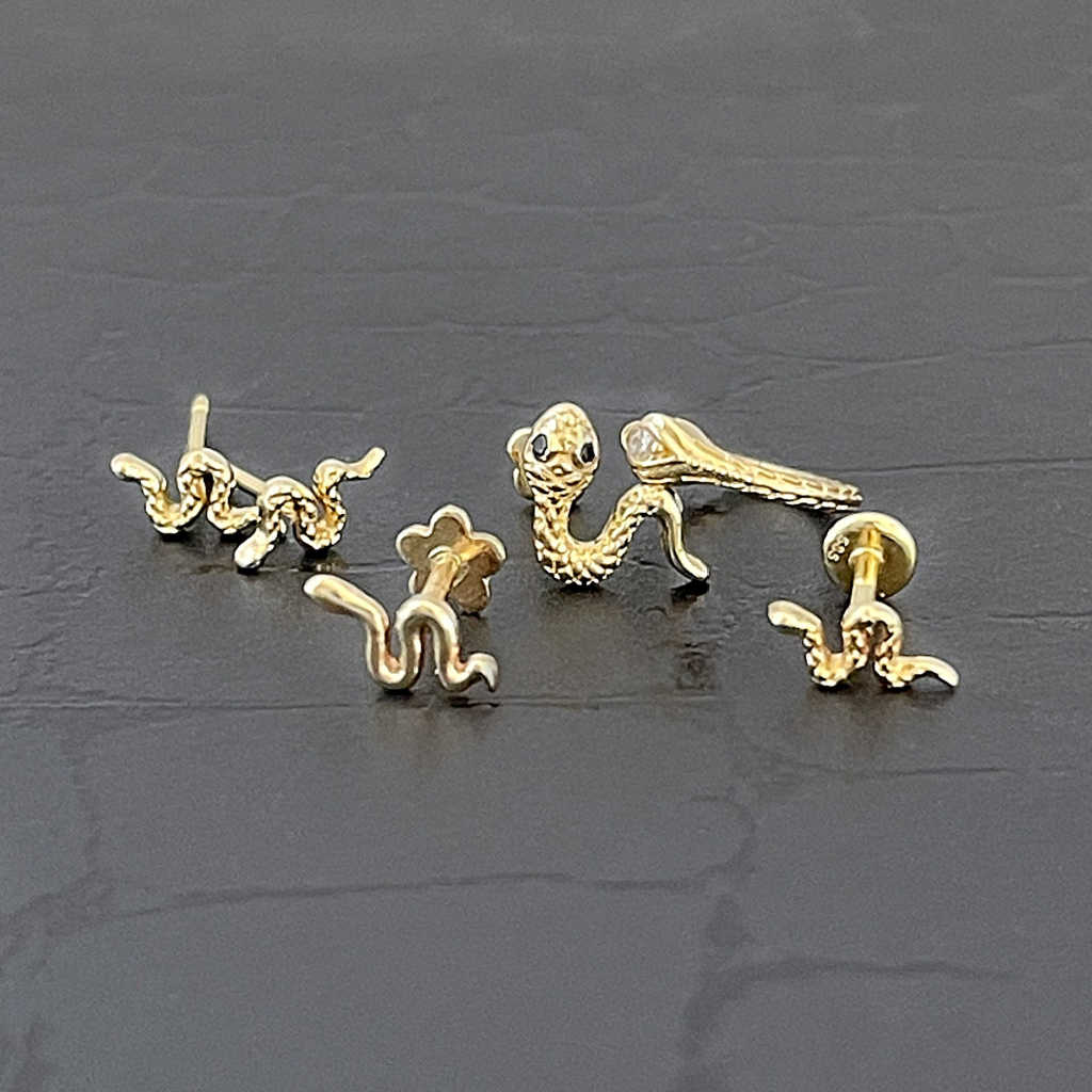 Tragus Piercing Jewelry, 14ct Solid Gold