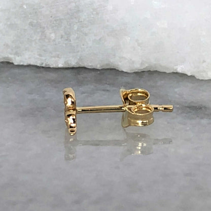 Snake gold stud earrings | push back | 14k yellow gold | Two of Most