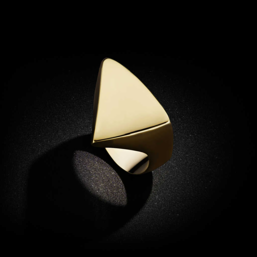 Large Geometric Triangle Statement Ring | 14k yellow gold | Two of Most